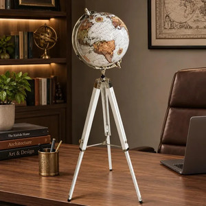 Globe terrestre vintage Marco Enterprises avec support trépied rotatif, hauteur 60 pouces, diamètre 12 pouces, en bois, design moderne - Product Image 5