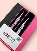 Meilleures pinces à cils GETUP BROSONS IMPEX GBI-EET 10 mm en acier inoxydable avec revêtement en papier cerise, pointe en fibre lisse
