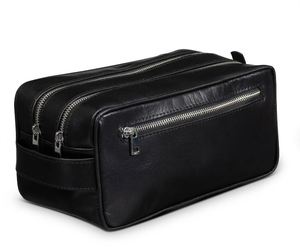 Sac unisexe personnalisé à double compartiment, trousse de toilette en cuir personnalisée, motif bonbon, grande fermeture éclair tendance, usage quotidien - Product Image 1