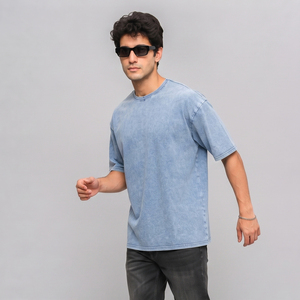 Camisetas de hombre de corte holgado, estilo vintage, con lavado mineral, de manga corta, 100% algodón, de gramaje pesado, con lavado ácido y corte cuadrado - Product Image 3