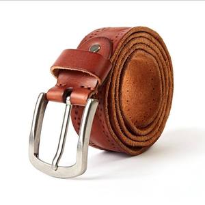 Ceinture en cuir de vachette couleur unie avec boucle ardillon rectangulaire argentée, ceinture habillée formelle pour homme, durable, moulée en une seule pièce - Product Image 4