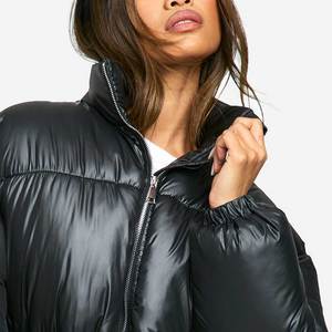 Women's High Waist Winter Puffer Coat Quilted Bubble <b>Jacket</b> <b>Short</b> Style Long <b>Sleeve</b> Zipper Closure Casual Fashion Wear 2026 - Product Image 4