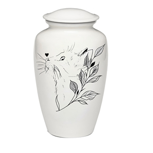 โกศสำหรับงานศพแมวและสุนัขสไตล์อเมริกัน7นิ้วสีขาวมันวาวแบบคลาสสิก - Product Image 5