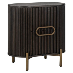 Midcentury Modern Modular Eco-Friendly <b>Wood</b> Living Room <b>Cabinet</b> with Slab Door and Brass Handle Large Capacity <b>Storage</b> Furniture - Product Image 2