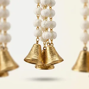 Guirnalda de Borlas Doradas con Cuentas y Adornos de Campanas, Decoración Vertical Colgante para Bodas, Entrada del Hogar, Paquete de Varias Piezas - Product Image 2
