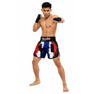 กางเกงมวยไทย MMA ผู้ชายไซส์ใหญ่ ผ้า Oxford ระบายอากาศได้ดี กันยับ แห้งเร็ว ผ้าถัก ความยาวระดับเข่า มีเชือกผูก - Product Image 6