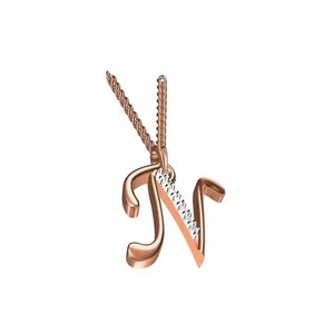 Colgante de plata 925 con letra N y moissanita en engaste de canal, estilo clásico unisex para uso diario. - Product Image 3