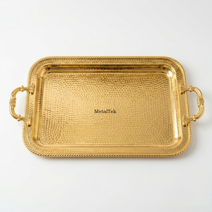 Stainless Steel 304 Food Grade Gold Plated Rectangular Serving <b>Tray</b> <b>Large</b> Decorative Metal Platter Wedding Tableware Gift <b>Trays</b> - Product Image 6
