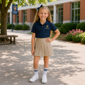 Ensemble d'uniformes scolaires pour l'école primaire en polycoton, uniforme d'étudiant brodé sur mesure - Product Image 5