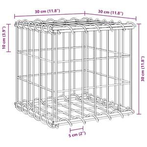 Fioriera Rialzata in Gabion Resistente 30x30x30 cm per Composizioni Estive con Filo in Acciaio Argentato - Product Image 6
