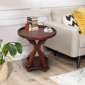 Classic <b>Side</b> <b>Table</b> Made Of Solid Teak Wood <b>High</b> Quality With Chocolate Finish For Indoor Use - Product Image 6
