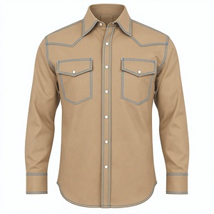 Chemise de travail occidentale pour homme 2026 de haute qualité, ignifuge, indéchirable, respirante, triple couture, robuste, pour soudure, sans couture - Product Image 1