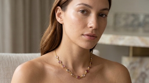 Elegante Collar de Turmalina Bicolor en Plata 925 con Baño de Oro, Joyería Artesanal con Piedras Preciosas para Mujer - Product Image 2