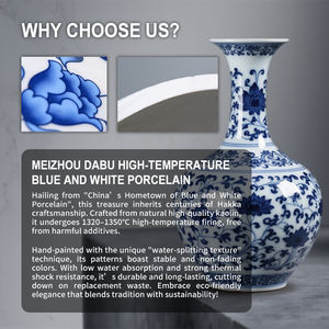 Großhandel Anpassbare Blau-Weiße Porzellan-Aufbewahrungsdose Handbemaltes Blumenmuster Keramikgefäß mit Deckel für Retro-Wohndekor - Product Image 6