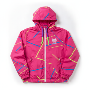 Custom Retro <b>Pink</b> Neon Geometric Print Hooded Windbreaker <b>Jacket</b> Men Women Lightweight <b>Waterproof</b> Outdoor Streetwear Tracksuit - Product Image 2