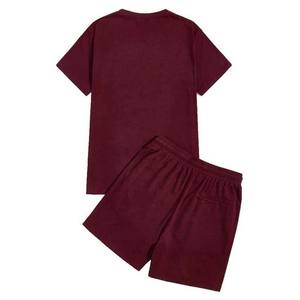 Ensemble short et t-shirt de course pour homme, personnalisé, motif uni, coupe classique, séchage rapide, respirant, polyester et coton, logo personnalisé, été - Product Image 4