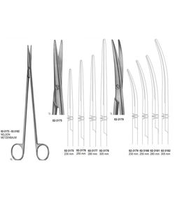 Tijeras Nelson Metzenbaum de 250 mm, Tijeras Quirúrgicas de Acero Inoxidable, Instrumento Médico Reutilizable para Cirugía General - Product Image 1