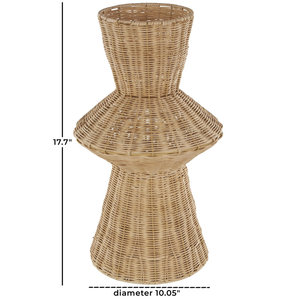 Jarrón de mesa de ratán hecho a mano Boho Chic Coastal Home Decor como una pieza central llamativa - Product Image 3