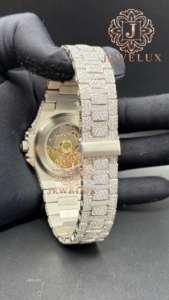 Reloj de Hombre Moderno de Acero Inoxidable con Diamantes Moissanite, Joyería de Lujo para Venta al por Mayor y Minorista - Product Image 2