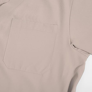 Ensemble de tenue médicale pour homme, noir, haut à col en V avec pantalon à poches, en tissu polyester extensible, détection d'aiguilles - Product Image 5