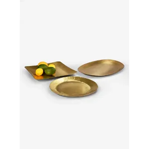 Luxury Handmade Metal <b>Vanity</b> Organizer Tray for Bathroom Bedroom <b>Dressing</b> <b>Table</b> and Cosmetic StorageRound Brass Decorative Tray - Product Image 2