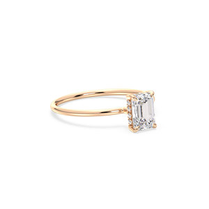 Bague REYES Minimaliste 1.06 en diamant de laboratoire HPHT CVD taille émeraude en or massif 14 carats, certifiée IGI, pour mariage ou anniversaire - Product Image 3