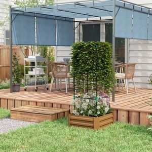 Fioriera Quadrata in Legno per Piante e Fiori, Modello INS, Forniture da Giardino, Vaso in Plastica per Irrigazione e Piantumazione - Product Image 5