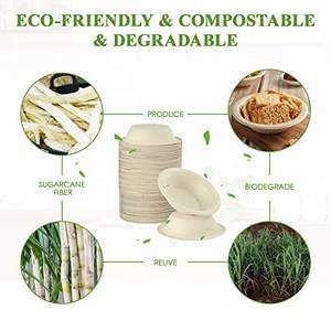 Tazones de Papel Desechables y Compostables de 12 oz, Resistentes al Agua, Ecológicos, de Material de Bagazo, Paquete a Granel para Fideos y Bocadillos - Product Image 4
