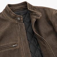 Blouson Bomber Matelassé en Toile Épaisse de Coton Délavé à l'Acide, Personnalisé par Fabricant OEM, pour Homme, Style Vintage, Zippé, Type Travailleur, pour l'Extérieur