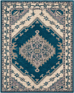 Nouveau tapis classique persan à motifs floraux, tufté à la main, bleu, motif arbre de vie, en laine, pour salon - Product Image 3