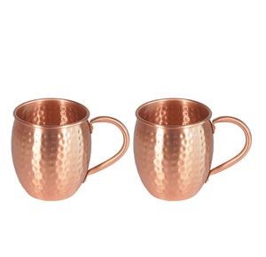 Modernas Tazas Moscow Mule de Cobre Puro Sólido con Acabado Martillado a Mano y Asa de Latón, Vajilla Ecológica para Fiestas y Bares - Product Image 3
