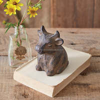Meilleures ventes : Figurines de luxe rustiques en fonte, faites à la main, thermolaquées, pour jardin ou bureau – Mini cochon, coq, taureau
