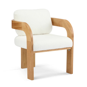 Chaises de salle à manger modernes en teck massif de haute qualité avec finition naturelle et rembourrage pour l'ameublement de la maison - Product Image 1