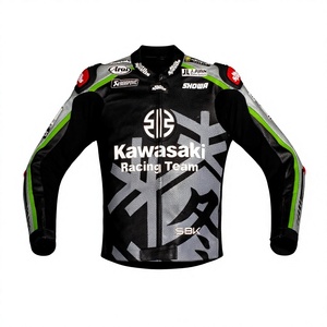 โจนาธานรีอา WSBK ราวาซากิหนังวัว/หนังจิงโจ้ผลิตตามสั่งแบบเจาะรูแจ็กเก็ตแข่งขันหนังแท้/เสื้อแจ็กเก็ตเพื่อการป้องกันได้มาตรฐาน CE - Product Image 1