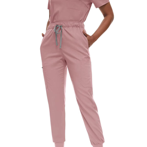 Vêtements médicaux anti-rides à manches longues en graphite, tailles plus, avec fermeture éclair en acier inoxydable, ensembles d'uniformes esthétiques pour infirmières - Product Image 1