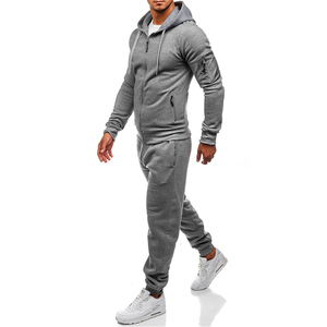 Conjunto Deportivo Negro para Hombre, Sudadera con Capucha y Cremallera de Manga Larga, Bolsillos Laterales, Ropa Casual Transpirable, Diseño Sólido, Invierno 2 en 1 - Product Image 6