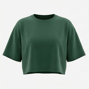 T-shirt uni personnalisé pour femme, en coton, coupe ample, idéal pour la gym et les activités sportives - Product Image 1