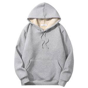 High Quality Men <b>Sherpa</b> Fleece Hoodie 100% Cotton Heavyweight 360g Warm Pullover with Pocket OEM Supplier Hoodies & Sweatshirts - Product Image 6