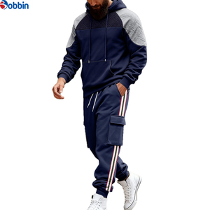 Nuevo Conjunto Deportivo para Hombre, Cómodo, con Capucha, Estilo Cargo, de Poliéster y Algodón, Casual, de Manga Larga, Color Sólido, con Cordón Ajustable - Product Image 2