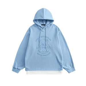 เสื้อฮู้ดดี้ทรงบ็อกซี่โอเวอร์ไซส์ ผ้าคอตตอนคุณภาพสูง พิมพ์ลายนูนแบบพัฟฟ์ พรีเมียม สำหรับผู้ชาย - Product Image 2