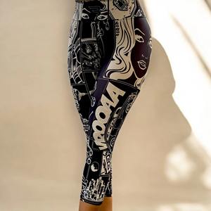 Leggings de Yoga Personalizados al por Mayor para Mujer, Sin Costuras, de Cintura Alta, Sólidos, Transpirables, de Secado Rápido, con Diseño Hueco, para Gimnasio y Fitness, con Estampado Digital - Product Image 1
