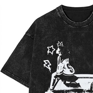 New Arrivals Men's <b>Acid</b> Washed Streetwear <b>Drop</b> Shoulder Oversized T Shirt Heavy Cotton Custom Printed Logo Bulk Supplier Summer - Product Image 6
