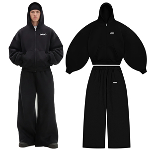 Conjunto de Sudadera y Pantalones Deportivos Personalizados Unisex, Tejido Grueso de 500 g/m², 100 % Algodón, Sudaderas con Capucha y Pantalones Deportivos para Hombre, Estilo Holgado - Product Image 1