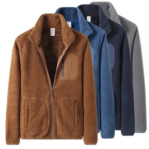 Chaqueta de lana con cremallera para hombre, cuello alto, forro sherpa, abrigo de invierno - Product Image 1