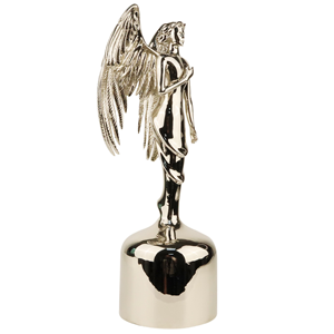 Estatua de Ángel Grande de Aleación de Aluminio Metálico Pulido Plateado Personalizada para Mujer, Figura Escultórica, Recuerdo para el Hogar, Regalo para Premio Personal - Product Image 3