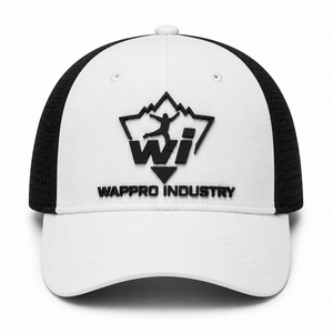 Custom Unisex Mesh <b>Snapback</b> <b>Cap</b> Adjustable Breathable Outdoor Casual Hat White Black 6-Panel Design - Product Image 1