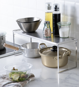 ชั้นวางจานสแตนเลส 304 แบบสองชั้น ขยายได้ สำหรับจัดเก็บในครัว จากเวียดนาม - Product Image 2