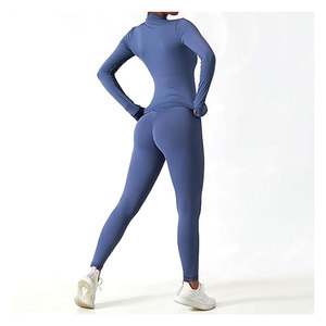 Ensemble de yoga pour femmes de qualité supérieure, sans couture, 3 pièces, vêtements de sport respirants en coton/polyester/spandex, personnalisable, haute qualité, fitness, gym - Product Image 5
