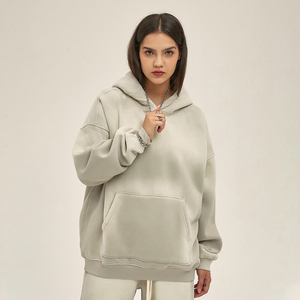 Sudadera con Capucha para Mujer, Estilo Casual de Invierno, Lavado Ácido, Transpirable, 100% Algodón, Diseño Sólido de Moda, OEM 2026 - Product Image 5