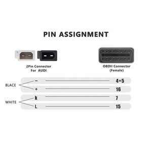 Confiable y económico OBD 2 pines a OBD Cable adaptador de 16 pines Arnés de cableado de conductores de cobre para automóviles Audi antiguos - Product Image 6